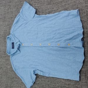 Lucky Brand linen-blend short sleeve shirt